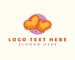 Cotton Candy - Heart Cookie Sweet logo design