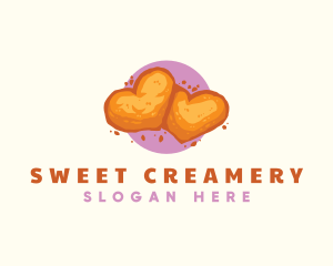 Heart Cookie Sweet logo design