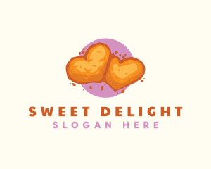 Heart Cookie Sweet logo design