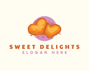 Heart Cookie Sweet logo design