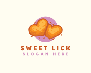 Heart Cookie Sweet logo design