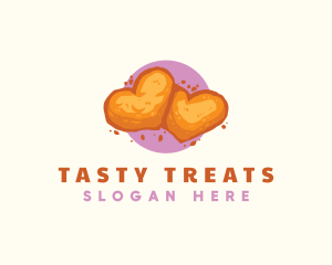 Heart Cookie Sweet logo design