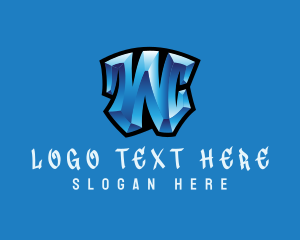 Skateboard - Urban Letter W logo design
