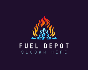 Petrol - Blazing Fire Ice Crystal logo design