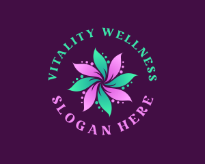 Swirly Flower Wellness Spa logo design