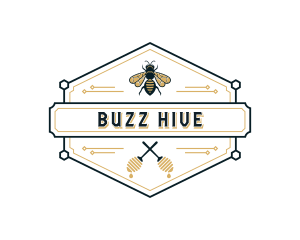 Beekeeper Honey Hexagon logo design