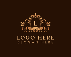 Luxe - Pegasus Luxury Shield logo design