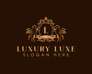 Pegasus Luxury Shield logo design