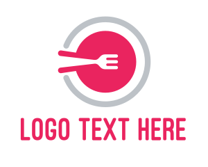 Bistro - Pink Restaurant Plate logo design