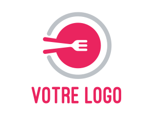 Pink Restaurant Plate Logo