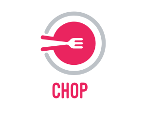 Lunch - Pink Restaurant Plate logo design