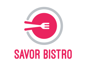 Restaurant - Pink Restaurant Plate logo design