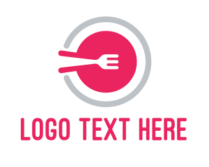 Pink Restaurant Plate Logo