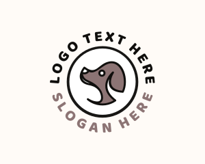 Grey Circle - Pet Dog  Care logo design
