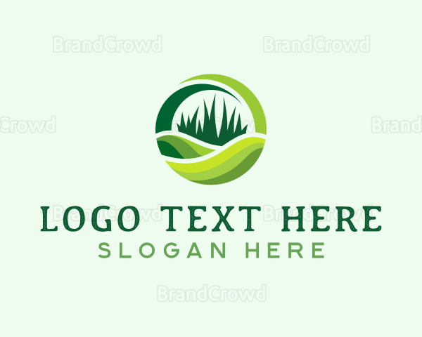 Grass Cutting Lawn Logo