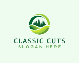 Grass Cutting Lawn logo design