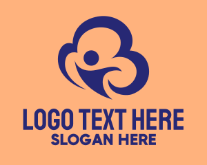 Blue Man - Human Cloud logo design