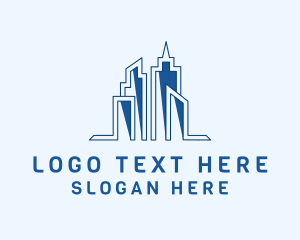 Skyscraper - Blue Building Architecture logo design