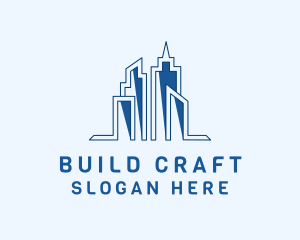 Blue Building Architecture logo design