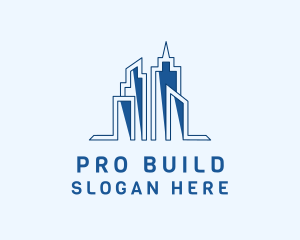 Blue Building Architecture logo design