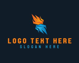 Hydroelectricity - Fire Ice Element logo design