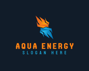 Hydropower - Fire Ice Element logo design