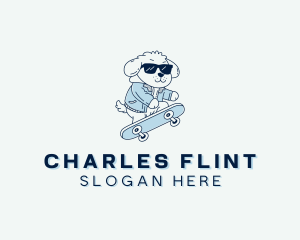 Pet - Sunglasses Dog Skateboard logo design