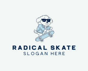 Skateboard - Sunglasses Dog Skateboard logo design