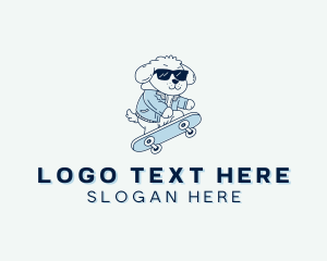 Sunglasses Dog Skateboard Logo