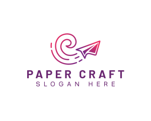 Paper Plane Travel Aviation logo design