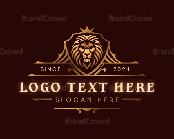 Elegant Lion Crest Shield Logo