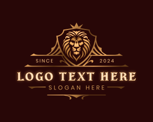 Luxe - Elegant Lion Crest Shield logo design