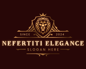 Elegant Lion Crest Shield logo design