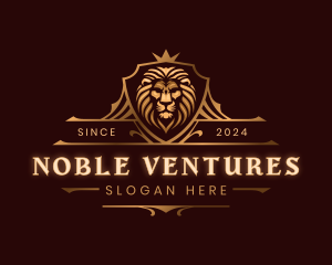 Elegant Lion Crest Shield logo design