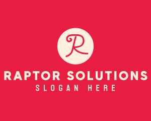 Pink Handwritten Letter R logo design