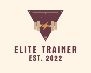 Thunder Dumbbell Badge logo design