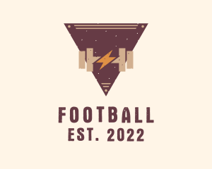 Training - Thunder Dumbbell Badge logo design