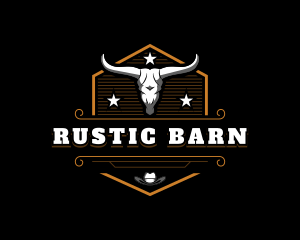 Rustic Bull Horn logo design