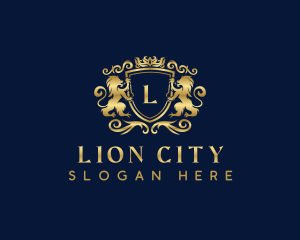 Premium Crown Lion logo design