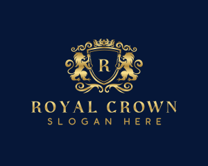 Premium Crown Lion logo design