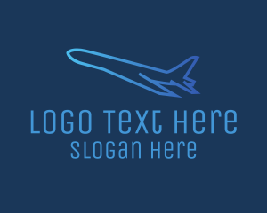 Aeroplane - Blue Plane Takeoff logo design