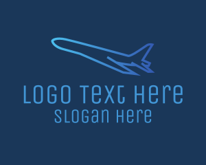 Airliner - Blue Plane Takeoff logo design