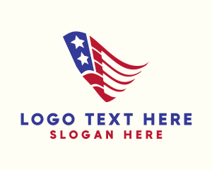 American - Star Stripe Flag Wave logo design