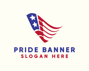 Star Stripe Flag Wave logo design