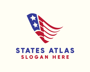 Star Stripe Flag Wave logo design