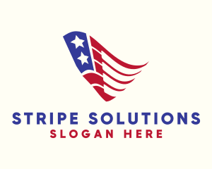 Star Stripe Flag Wave logo design