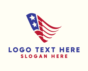 Patriot - Star Stripe Flag Wave logo design