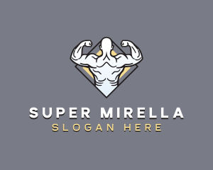 Muscular Man Bodybuilder Logo