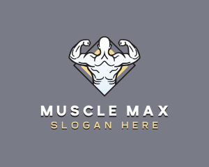 Bodybuilding - Muscular Man Bodybuilder logo design
