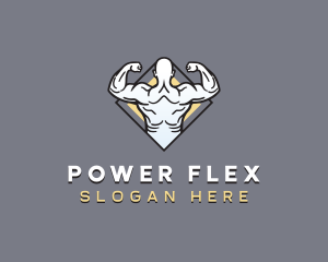 Muscular - Muscular Man Bodybuilder logo design